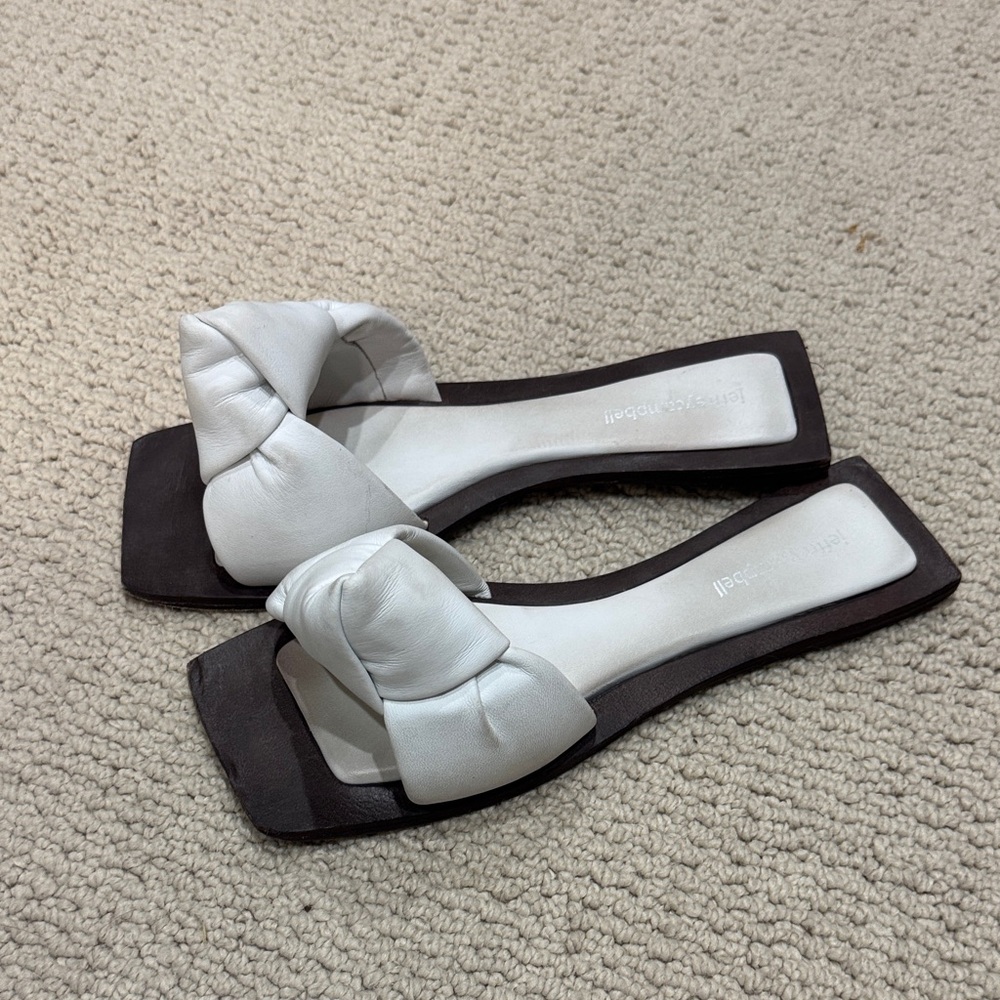 Jeffrey Campbell White and Black Padded Sandals